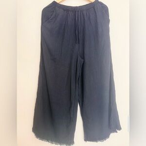 Linen Black Wide Leg Pants Size Small